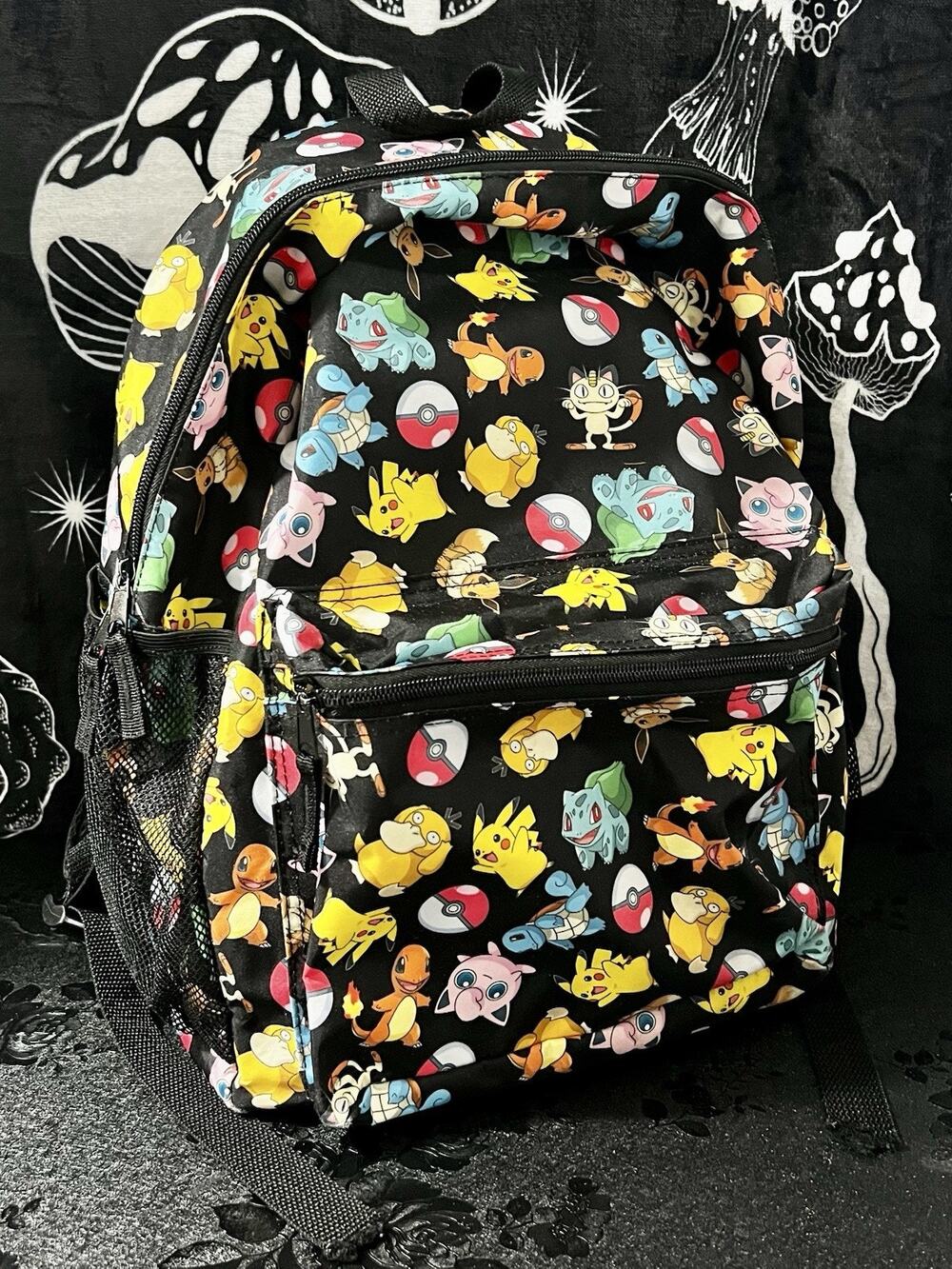 Pokémon 2023 All Over Print Backpack Pikachu Eevee Charmander Squirtle